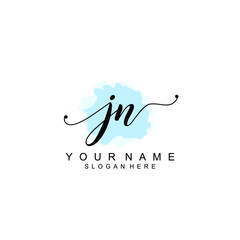 JN Initial handwriting logo template vector