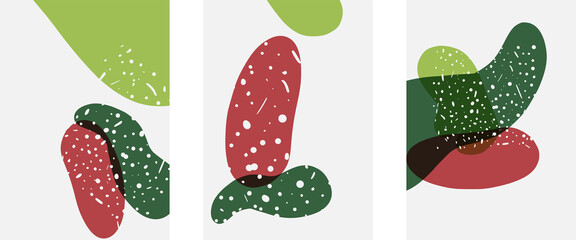 Hand drawn doodle shapes, wall art painting style, vector abstract background templates. A4 poster design or for covers, banners, flyers