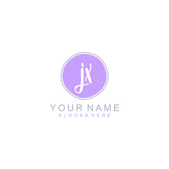 JX Initial handwriting logo template vector