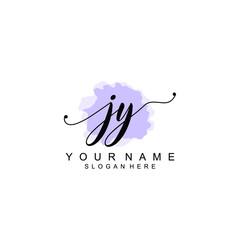 JY Initial handwriting logo template vector