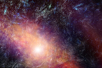 Universe in a distant galaxy with nebulae and stars