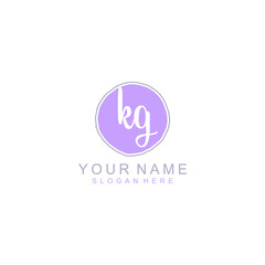 KG Initial handwriting logo template vector