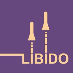 The libido word with space ships launch. Medicine design concept