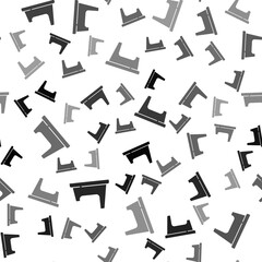 Black Baby potty icon isolated seamless pattern on white background. Chamber pot. Vector.