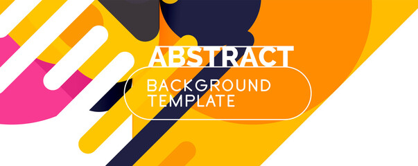 Modern geometric round shapes and dynamic lines, abstract background. Vector illustration for placards, brochures, posters and banners