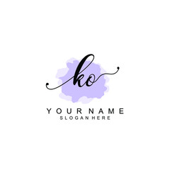 KO Initial handwriting logo template vector