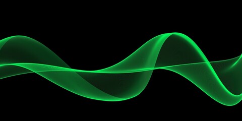 Abstract Green Background, Futuristic Wavy
