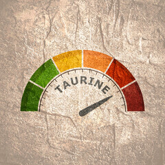 Scale with arrow. The taurine measuring device. Sign tachometer, speedometer, indicator.