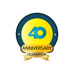 40 Anniversary celebration vector template design illustration