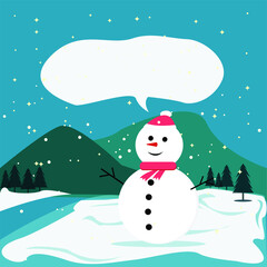 snowman and christmas tree