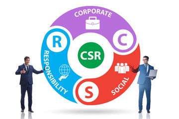 Concept of CSR - corporate social responsibility with businessma