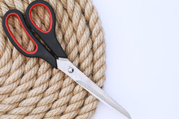 Top view of Set of construction and maintenance tooling for handyman on white concrete background with copy space