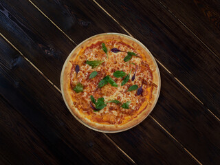 Pizza on a table