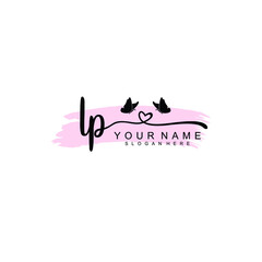 LP Initial handwriting logo template vector
