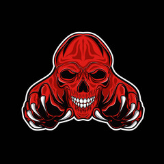 Skull Gamer Mascot Logo Esport Design