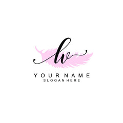 ,  Initial handwriting logo template vector