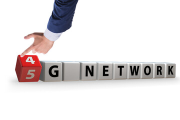 Businessman in transition from 4G to 5G
