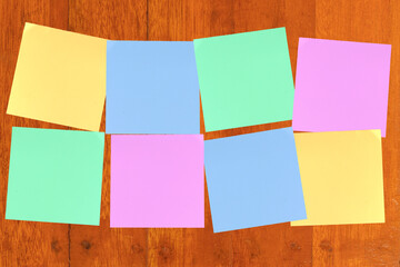 Fototapeta premium Blank note paper stick on the guitar and on the table For you to write anything.