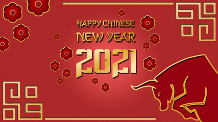 Happy chinese new year 2021 imlek vector template background wallpaper