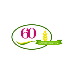60 Anniversary celebration vector template design illustration