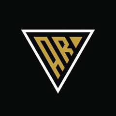 Initial letter AR triangle logo design