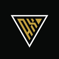 Initial letter AX triangle logo design