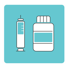 注射器とワクチンのイラスト素材