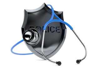 Police badge with stethoscope