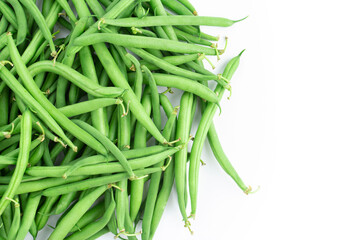 Green fresh asparagus beans close-up. Healthy food.