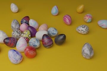 Brown eggs with faces drawn