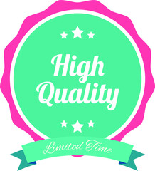 Best Quality Label (Sticker, Tag, Icon, Symbol), isolated on white background