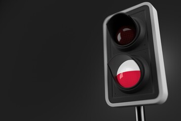 Poland flag inside traffic light