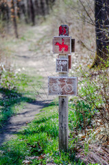 Horse and Bike Trail Sign Pole