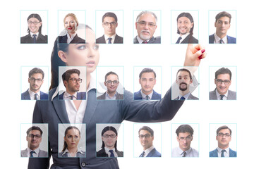 Recruitment and employment concept with businesswoman