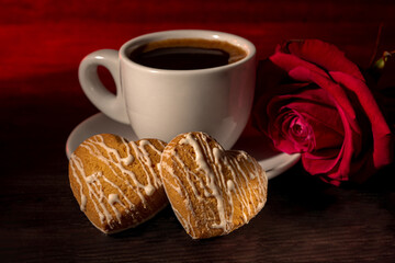 cup of coffee and cookies
