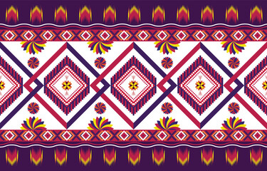 Geometric ethnic oriental floral seamless pattern traditional Design for background,carpet,wallpaper,clothing,wrapping,Batik,fabric,Vector illustration.embroidery style.