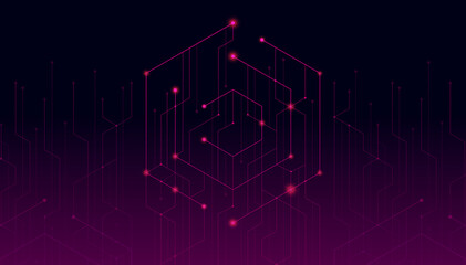 Abstract lines and dots connect background. Technology connection digital data and big data concept.