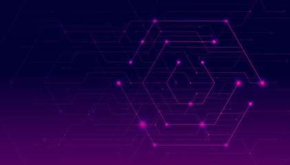 Abstract lines and dots connect background. Technology connection digital data and big data concept.