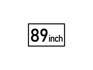 89 inches icon vector illustration, 89 inch size
