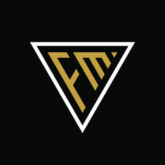 Initial letter FM triangle logo design