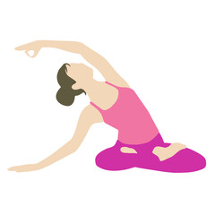 healthy lifestyle yoga sports harmony. Gymnastics, stretching. asana. Vector image of a girl who does yoga.