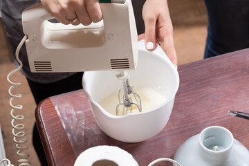 The process of making a cream for confectionery.