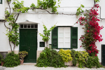 Fototapeta na wymiar Beautiful street, Menorca island, Spain