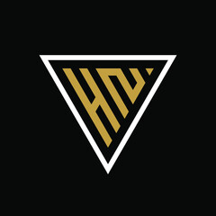 Initial letter HN triangle logo design