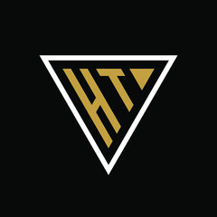 Initial letter HT triangle logo design