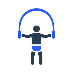Rope jumping exercise icon