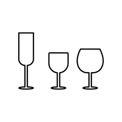 Drink glass icon, Beer glasses vector design