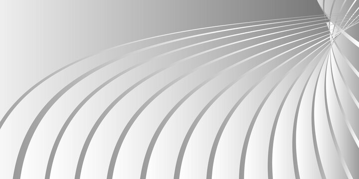 Cover design, abstract background. Monochrome. Wavy parallel gradient lines, ribbons. Black and white banner, poster. EPS vector
