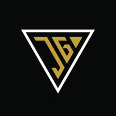 Initial letter JG triangle logo design