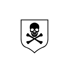 Shield Skull Icon Illustration Design isolated on white background